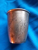 1 antique silver christening glass, 800 dia mark