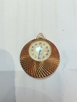 Russian slava gold-plated 17-stone pendant watch