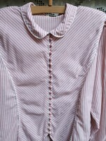 Vintage pink white striped blouse