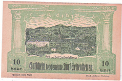 Austrian emergency money 10 heller 1920