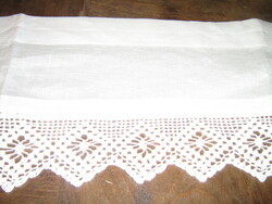 Beautiful vintage style stained glass curtain with hand crocheted edge