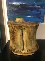 Zsolnay tree trunk floor vase, marked pyrogranite vase (21/a)