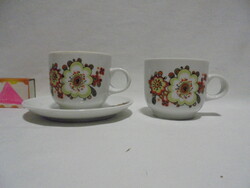 Two lowland porcelain coffee cups and a saucer - together - to make up for the shortage