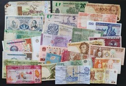 Lot of 26 mixed foreign banknotes. Europe - Africa - Asia
