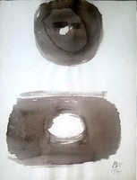 Borsos Miklós - 32 x 26 cm lavírozott tus, papír 1971
