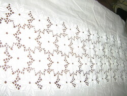 Beautiful white madeira stained glass curtain with floral lace new