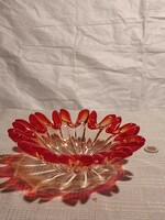 Czech glass table centerpiece with polished base