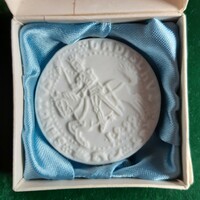Mee Pécs, ii. Ulaszló guilder, Zsolnay unglazed porcelain medal (1976)