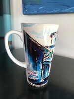 Large cappuccino mug with Szentendre painting by Sándor Meze 2.(60)