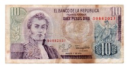 10   Pesos    1979  Kolumbia