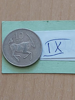 BOTSWANA 10 THEBE 1989 Oryx Kardszarvú antilop, Réz-nikkel   IX