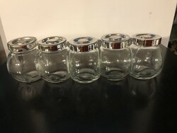 5 glass spice containers (m 172)