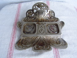 Art Nouveau pierced cast iron calamari / inkstand