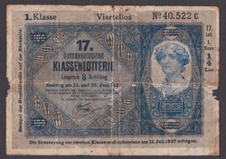 100 Korona, Dunamenti Köztársaság pénz tervezete, Osztályos sorsjegy felülnyomással 1929-1930 (P+)