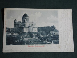 Képeslap,Postcard, Esztergom, bazilika,templom,palota,látkép részlet, 1900
