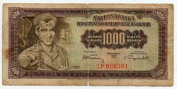 Jugoszlávia 1000 jugoszláv Dinár, 1965, ritkább