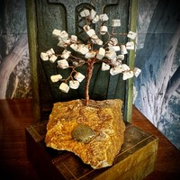 Bonsai gem jewelry tree lucky tree, tree of life, money tree, crystal tree made of howlith quartz stones gem tree