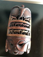 African wood carving, exotic wood carved mask, wall decoration (60)