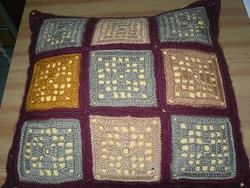 Antique crocheted throw pillow