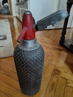 Rare retro vintage metal mesh soda bottle