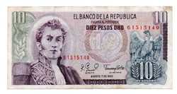 10   Pesos    1980  Kolumbia