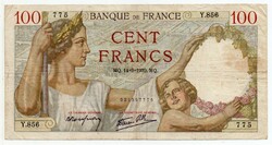 France 100 French Francs, 1939