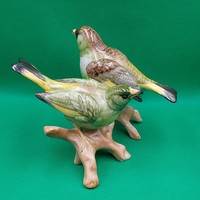 Rare collector's figurine of a pair of green birds from Raven House