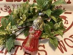 Régi  antik üveg anygyalka karácsonyfadísz