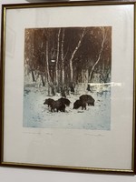 Little Peter: wild boar painting
