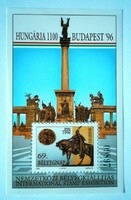 Ei42 / 1996 Hungarian 1100 commemorative sheet serrated numbered