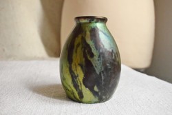 Zsolnay, porcelain vase, eosin, labrador glaze 7.5 x 9.5 cm small glaze damage!