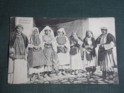 Postcard, Albania, mirditore e katundare national costume, 1917