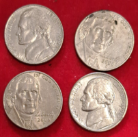 4 Pieces usa 5 cents (t-31)