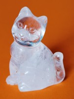 Hegyikristály cica macska figura