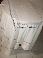 Beautiful elegant buttery yellow embroidered azure tablecloth