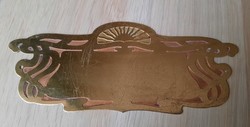 Art Nouveau copper name plate