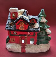 Christmas stone porcelain candle holder cottage house decoration candle village