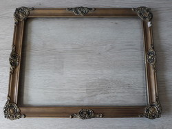 Gilded antique wooden picture frame with glass plate (46x34)