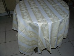 Wonderful vintage rosy damask tablecloth