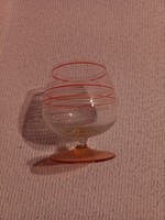 2 glass glasses with striped base