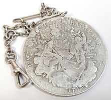 PATRONA BAVARIAE -1755 - antik ezüst bajor Mária tallérból készült óralánc