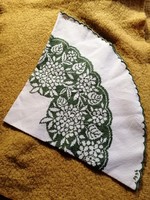 Cross-stitch embroidered circular tablecloth