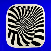 Victor vasarely (1906-1997): zebras in blue