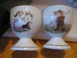 Retro fairy tale patterned boy and girl holding egg couple, ddr kahla