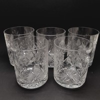 Polished crystal glasses, 5 in one, 9.8 cm