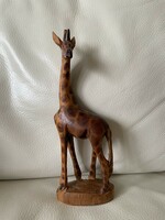 Wooden giraffe statue