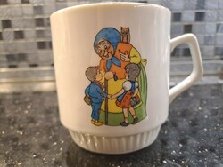 Zsolnay mug with children's decor nostalgia mug