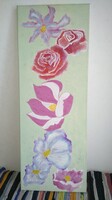Shiny, floral painting, canvas for sale!