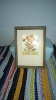 German silk picture in a glass picture frame for sale!
