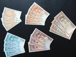 Mongólia 19 darab tugrik hajtatlan bankjegy LOT !